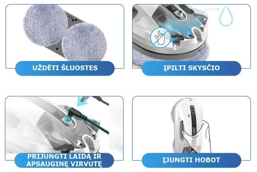 Langų valymo robotas Hobot R3 aprašymas - Prekės nuotrauka