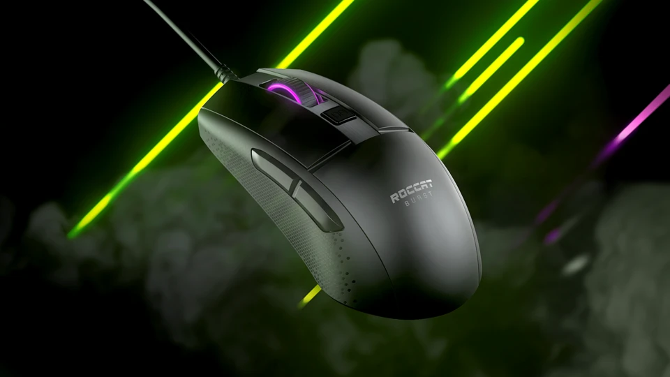 Žaidimų Pelė Roccat Burst Core, Titan Switch Optical, Balta aprašymas - Prekės nuotrauka