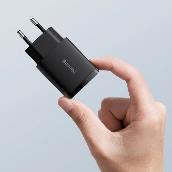 Baseus Kompaktiškas sieninis greitasis įkroviklis USB-C 20W, Juodos spalvos (CCXJ-B01) aprašymas - Prekės nuotrauka