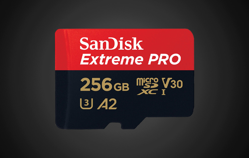 Atminties kortelė SanDisk microSDXC Extreme Pro 256GB 200/140 MB/s A2 C10 V30 UHS-I U3 aprašymas - Prekės nuotrauka