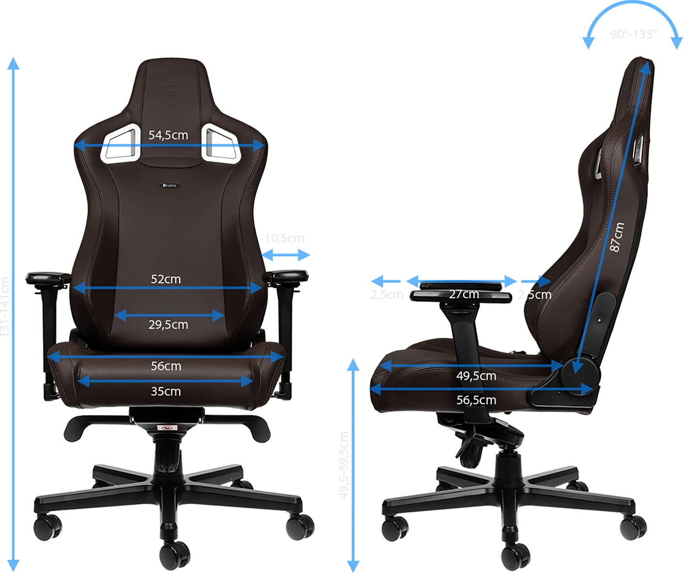 Žaidimų kėdė Noblechairs EPIC Java Edition Vinyl/PU hybrid leather Gaming Chair aprašymas - Prekės nuotrauka