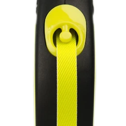 Flexi New Neon M pavadėlis šunims iki 25kg juostinis 5m geltonos spalvos aprašymas - Prekės nuotrauka