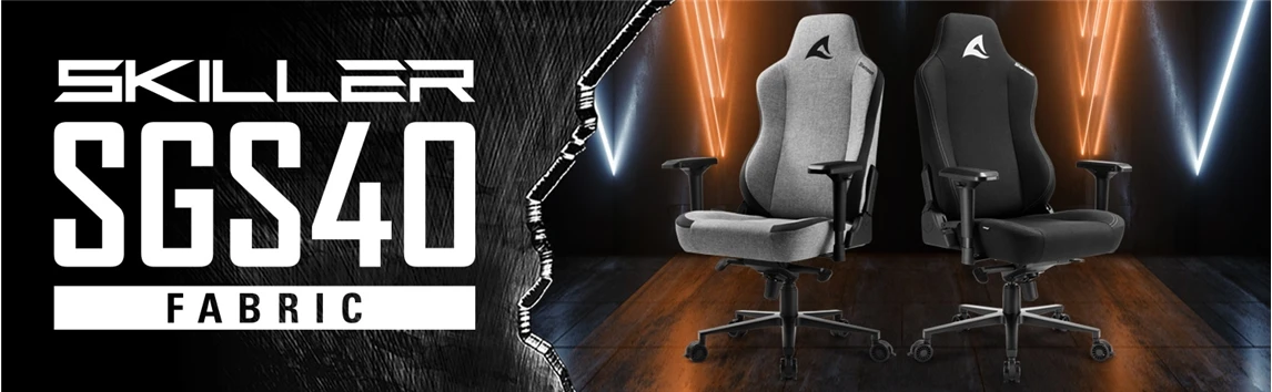 Žaidimų kėdė Sharkoon SGS40 Fabric Skiller Gaming Chair, Juoda aprašymas - Prekės nuotrauka