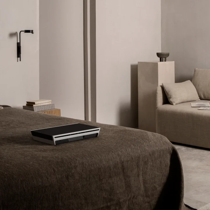 Bang & Olufsen Beosound Level Nešiojama Namų Kolonėlė, (Gold Tone Alu/Light Oak), su WiFi ir Google balso asistentu aprašymas - Prekės nuotrauka