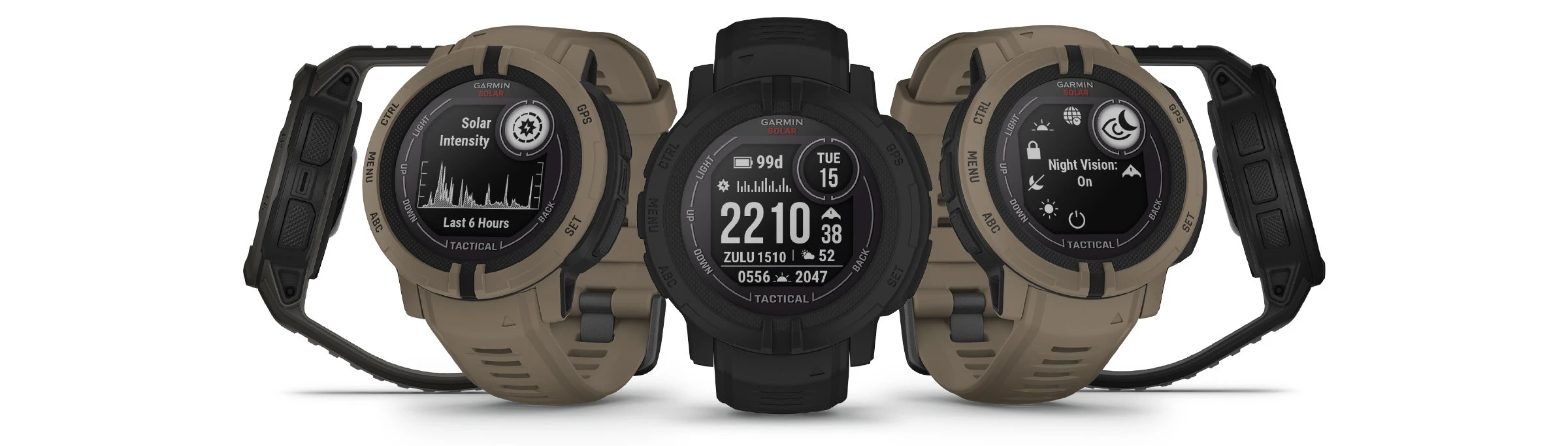 Išmanusis laikrodis Garmin Instinct 2 Solar Tactical Edition, Juodos spalvos aprašymas - Prekės nuotrauka