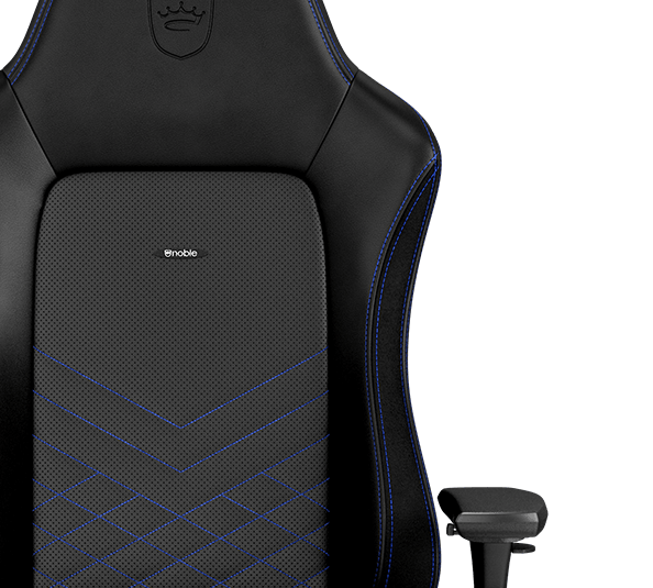 Žaidimų kėdė Noblechairs HERO PU-Leather Gaming Chair, Juoda-mėlyna aprašymas - Prekės nuotrauka
