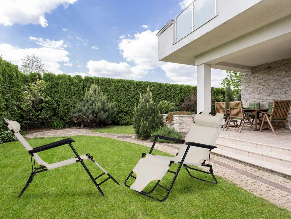 MultiGarden ModernHome Sodo gultas su atlošu galvai, Smėlio spalvos aprašymas - Prekės nuotrauka