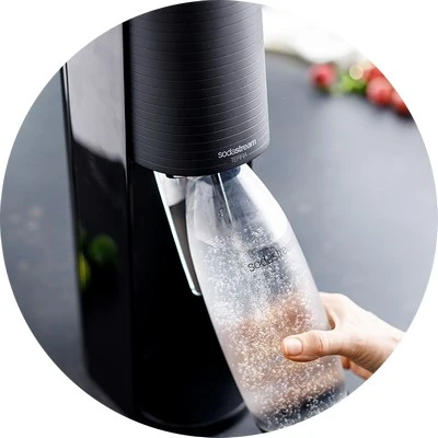 Gazuotų gėrimų gaminimo aparatas SodaStream Terra, juodas aprašymas - Prekės nuotrauka