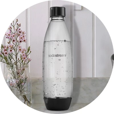 Buteliukai SodaStream Fuze, 1l, juodi, 2 vnt aprašymas - Prekės nuotrauka
