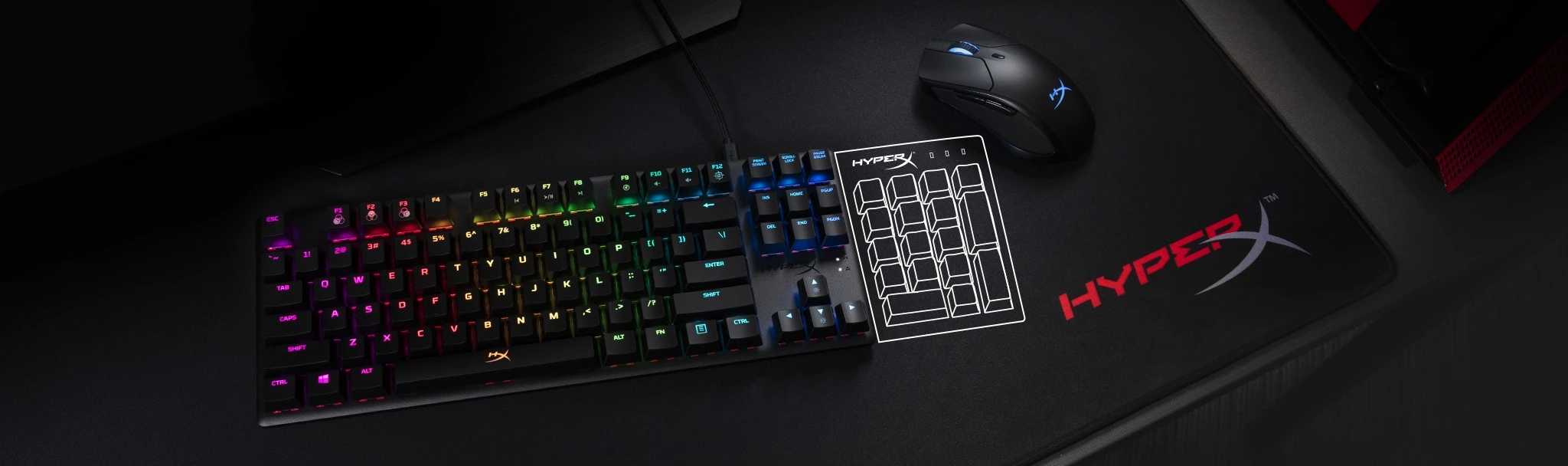 HyperX Alloy Origins Core Tenkeyless Mechaninė žaidimų klaviatūra, US išdėstymas, HyperX Blue Switch aprašymas - Prekės nuotrauka