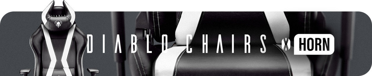 Žaidimų kėdė Diablo X-Horn 2.0 Gaming Chair King Size, Juoda-balta aprašymas - Prekės nuotrauka