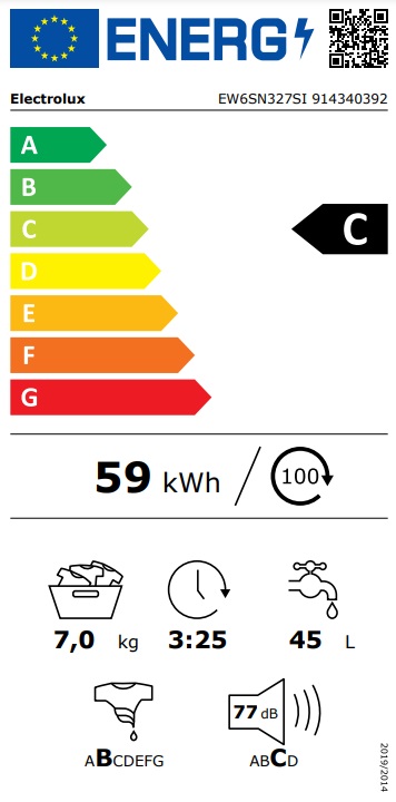 Skalbimo mašina Electrolux EW6SN327SI aprašymas - Prekės nuotrauka