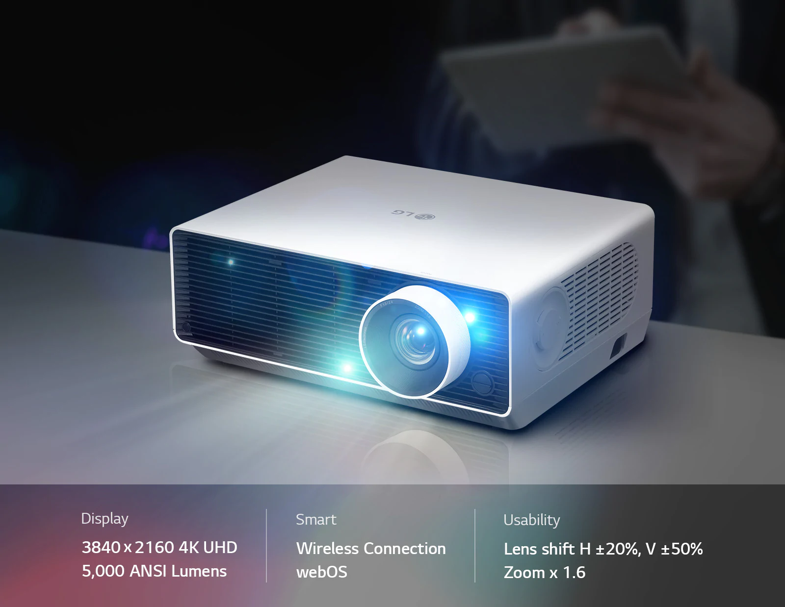 LG ProBeam 4K Lazerinis Projektorius, 5,000 ANSI Lumens, 20,000 val, WiFi aprašymas - Prekės nuotrauka