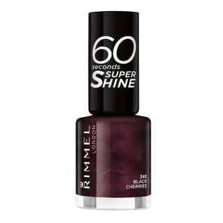 Rimmel London 60 Seconds Super Shine Nagų lakas Moterims 8 ml, 345 Black Cherries aprašymas - Prekės nuotrauka