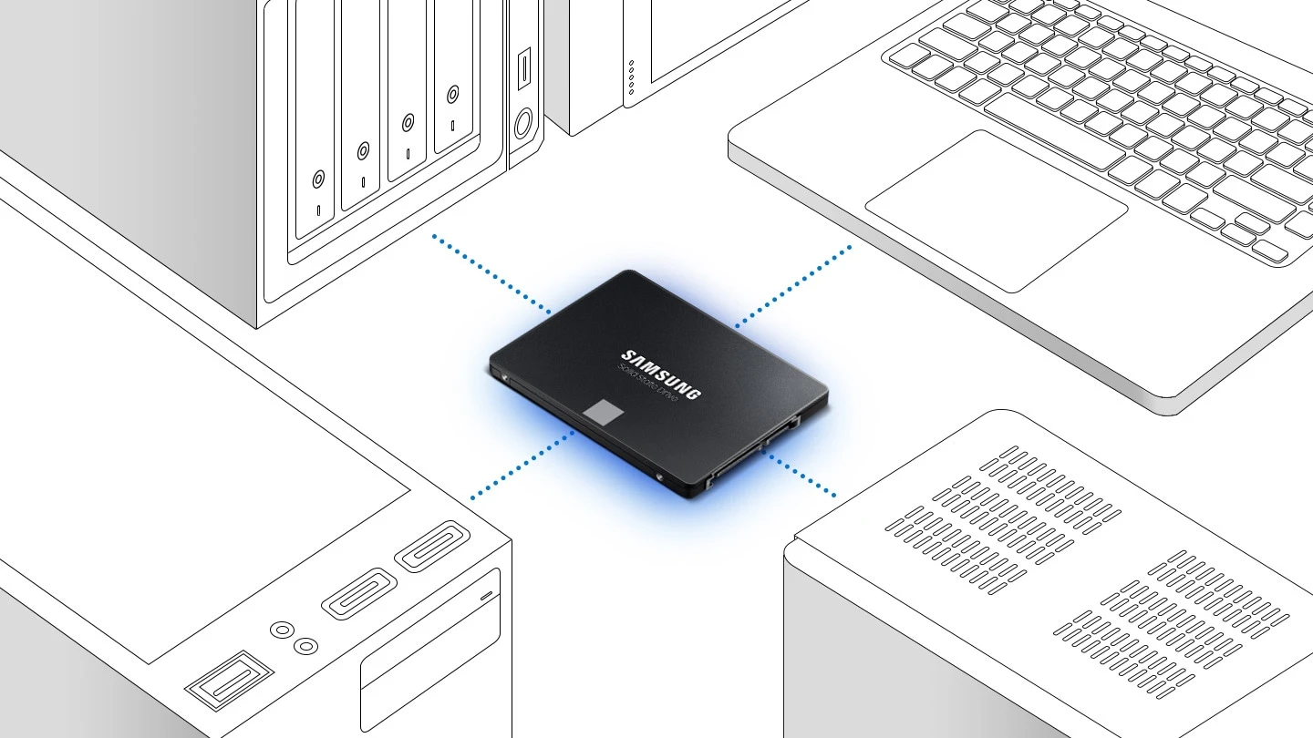 Kietasis vidinis diskas Samsung SSD 870 EVO SATA III 2.5 inch, Juodos spalvos aprašymas - Prekės nuotrauka