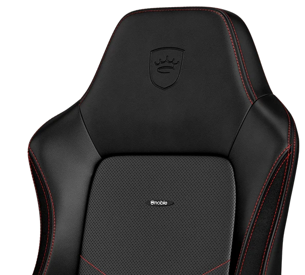 Žaidimų kėdė Noblechairs HERO PU-Leather Gaming Chair, Juoda-raudona aprašymas - Prekės nuotrauka