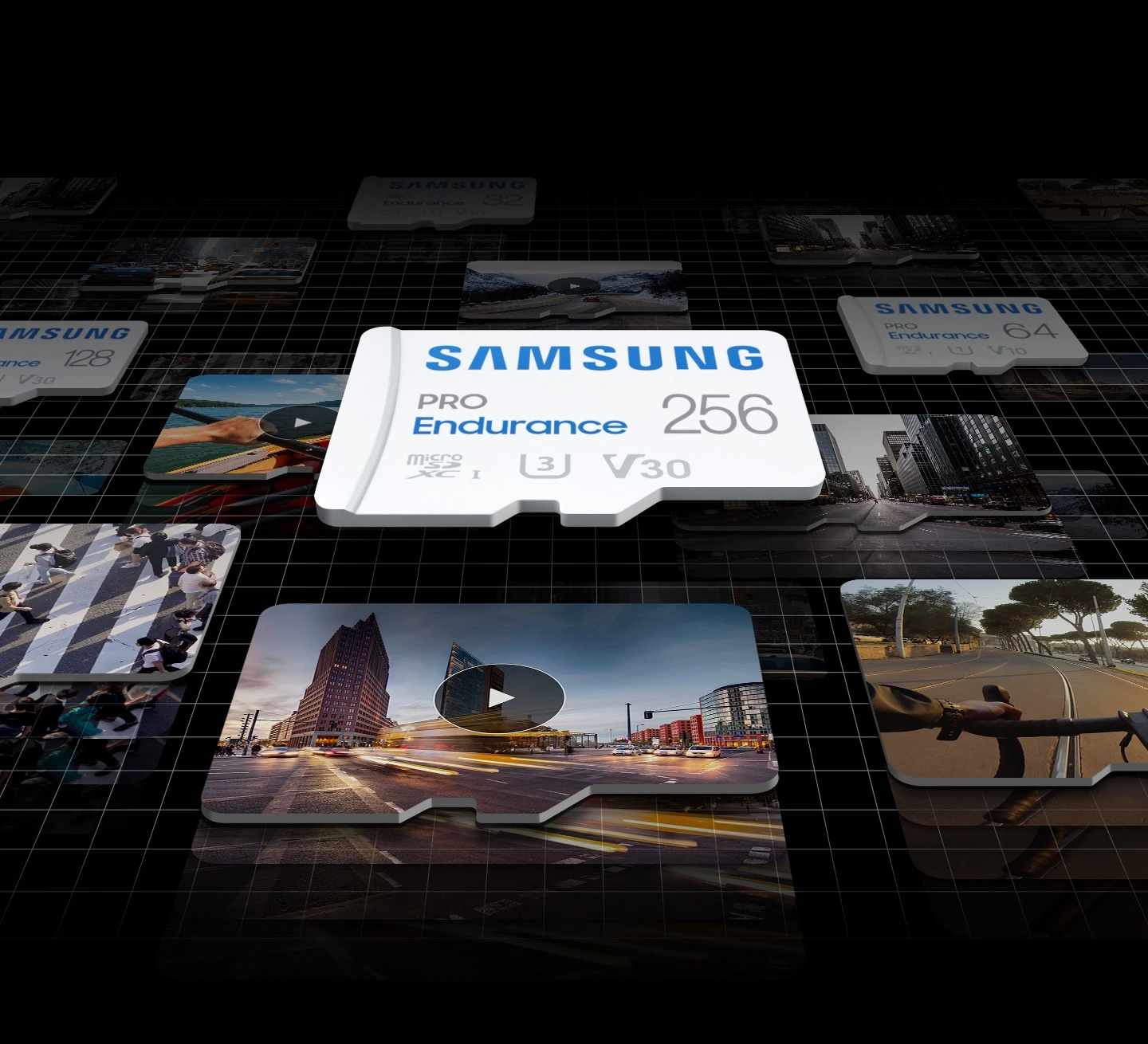 Atminties kortelė Samsung PRO Endurance microSD 256 GB, Baltos spalvos aprašymas - Prekės nuotrauka