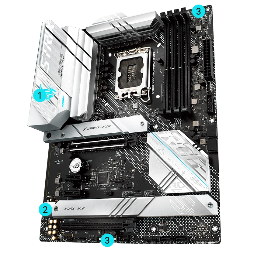 Pagrindinė plokštė Asus ROG STRIX B660-A GAMING WIFI D4 aprašymas - Prekės nuotrauka Pagrindinė plokštė Asus ROG STRIX B660-A GAMING WIFI D4 aprašymas - Prekės nuotrauka