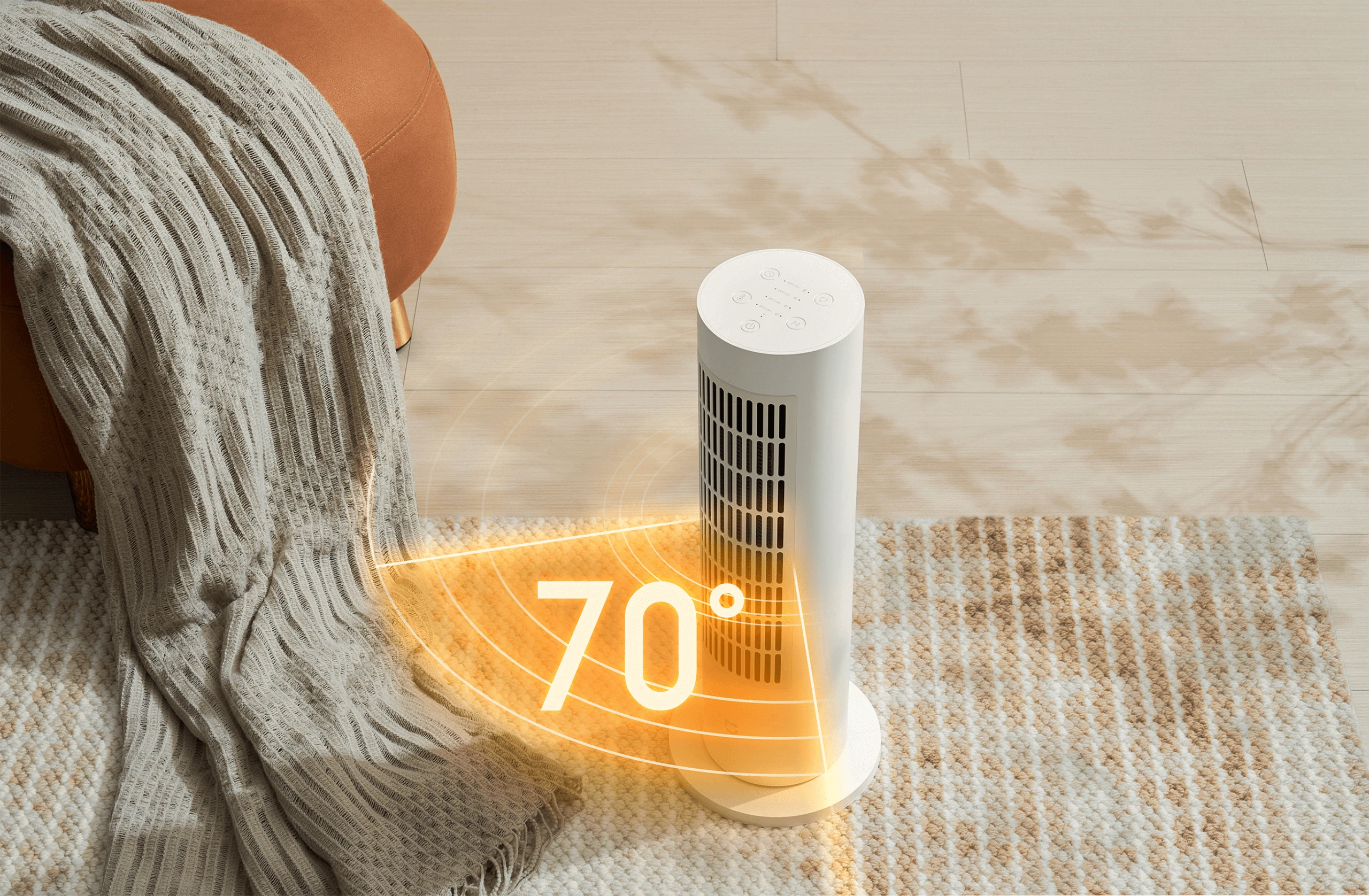 Šildytuvas Xiaomi Smart Tower Heater Lite BHR6101EU, Baltos spalvos aprašymas - Prekės nuotrauka