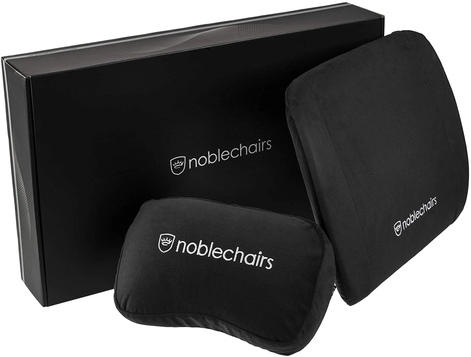 Žaidimų kėdės pagalvėlių rinkinys Noblechairs Memory Foam Cushion Set, tinka EPIC/ICON/HERO, Juoda aprašymas - Prekės nuotrauka