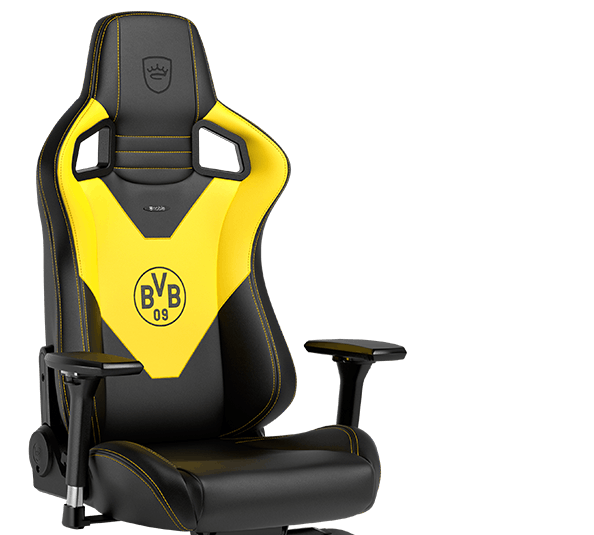 Žaidimų kėdė Noblechairs EPIC Borussia Dortmund Edition PU-Leather Gaming Chair aprašymas - Prekės nuotrauka