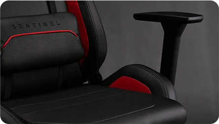Žaidimų kėdė Sense7 Sentinel Gaming Chair, Juoda-raudona aprašymas - Prekės nuotrauka