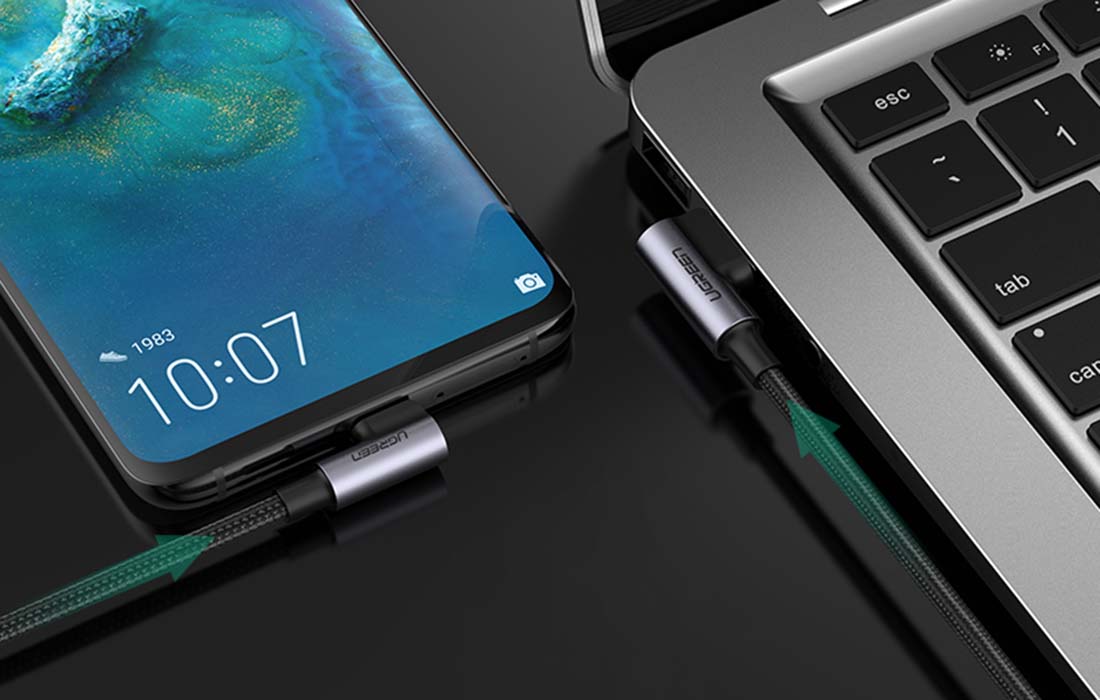 Kampinis kabelis iš USB į USB-C UGREEN US176, 3A, 0.5 m (juodas) aprašymas - Prekės nuotrauka Kampinis kabelis iš USB į USB-C UGREEN US176, 3A, 0.5 m (juodas) aprašymas - Prekės nuotrauka