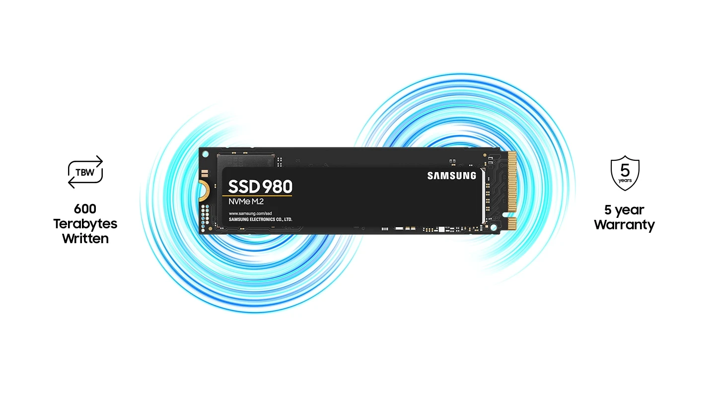 Kietasis diskas Samsung V-NAND SSD 980 500 GB, SSD form factor M.2 2280, SSD sąsaja M.2 NVME, Rašymo greitis 3000 MB/s, Skaitymo greitis 3500 MB/s aprašymas - Prekės nuotrauka