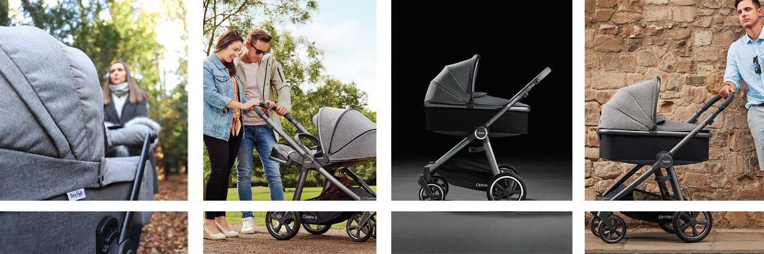 Baby Style Oyster 3 stilingas vaikiškas vežimėlis | Sidabro spalvos "Mercury Silver"