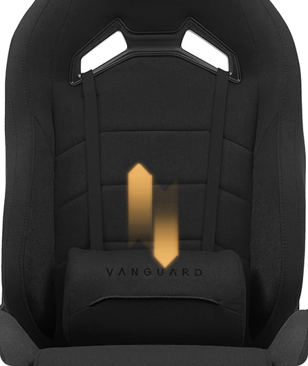 Žaidimų kėdė Sense7 Vanguard fabric Gaming Chair, Juoda aprašymas - Prekės nuotrauka