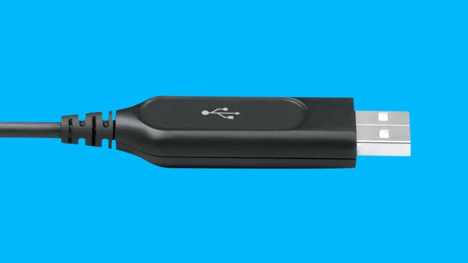 Universalios ausinės Logitech H390, su mikrofonu, USB jungtis aprašymas - Prekės nuotrauka