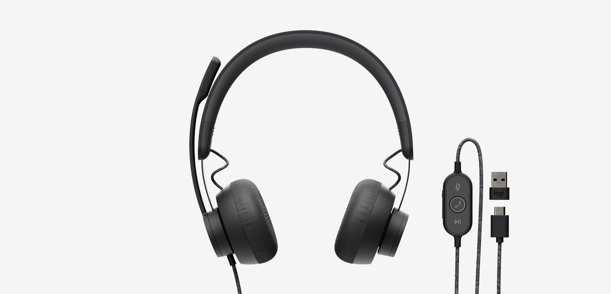 Universalios ausinės Logitech Zone su laidu, su mikrofonu, MSFT, Juodos aprašymas - Prekės nuotrauka