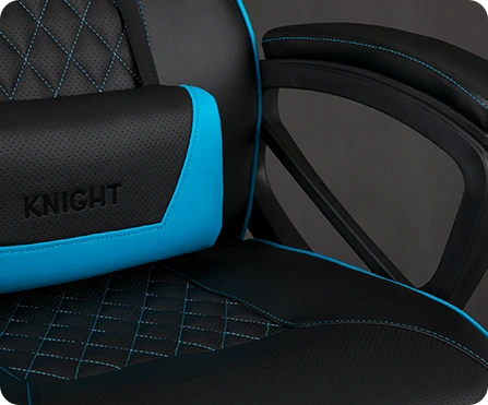 Žaidimų kėdė Sense7 Knight Gaming Chair, Juoda-mėlyna aprašymas - Prekės nuotrauka