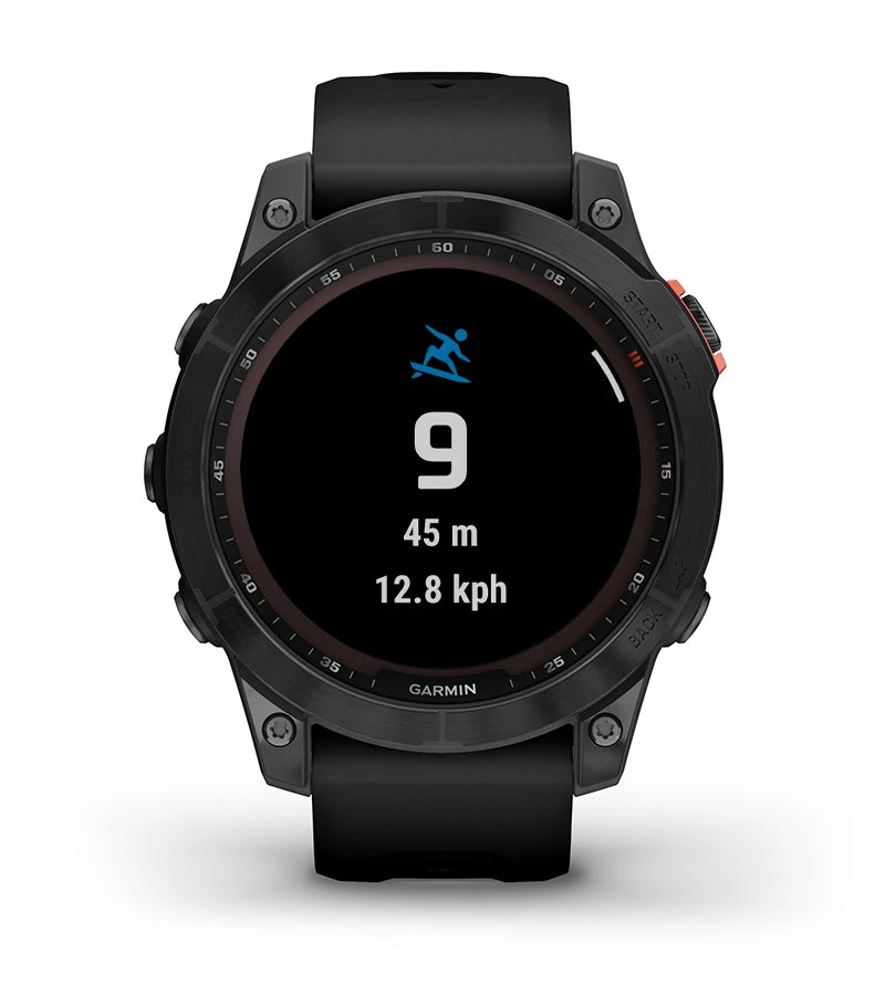 Išmanusis laikrodis Garmin fenix 7 Solar, Pilkos skalūno spalvos, su juodos spalvos silikoniniu dirželiu (Ekspozicinė prekė) aprašymas - Prekės nuotrauka
