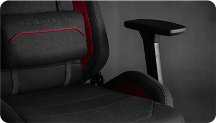 Žaidimų kėdė Sense7 Sentinel fabric  Gaming Chair, Juoda-raudona aprašymas - Prekės nuotrauka