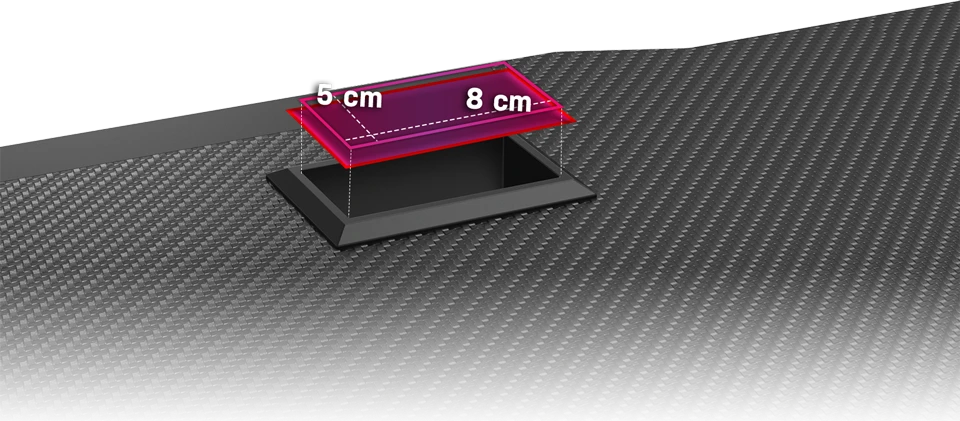 Žaidimų stalas Ultradesk Force Gaming Desk, LED RGB Prismatic, Baltas su juodu kilimėliu aprašymas - Prekės nuotrauka
