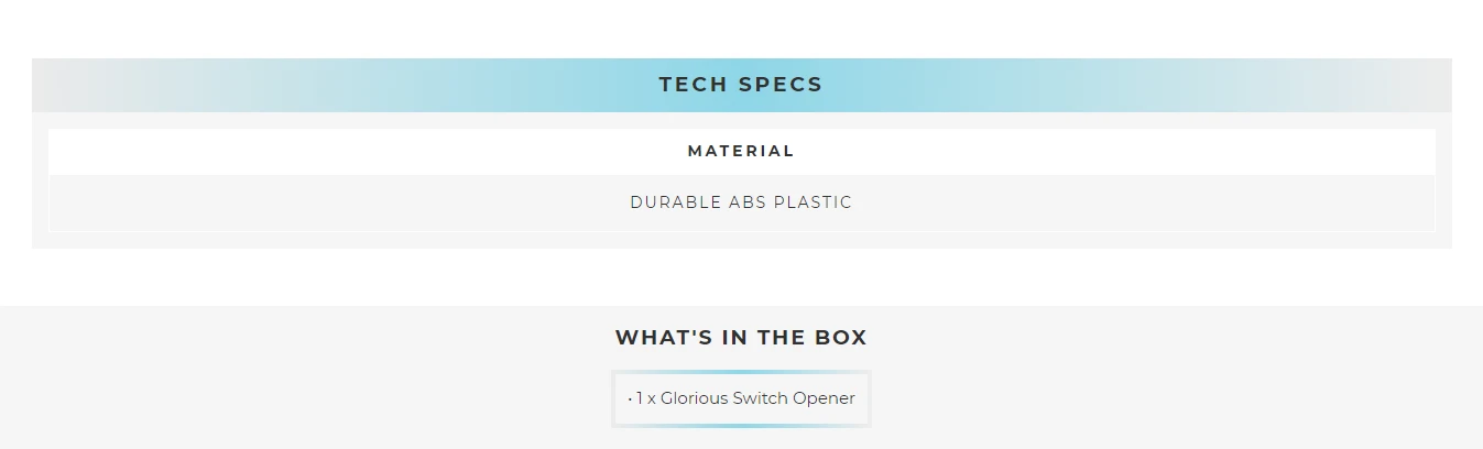 Glorious Switch atidarytuvas aprašymas - Prekės nuotrauka