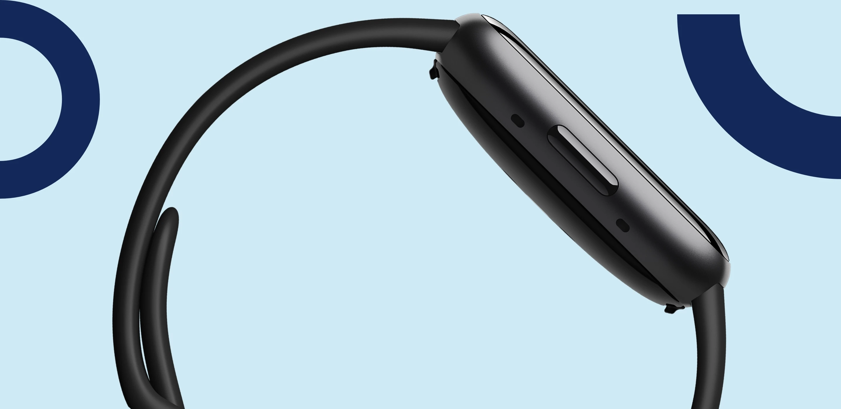 Išmanusis laikrodis Fitbit Versa 4, Platinos spalvos korpusas su melsvos spalvos silikoniniu dirželiu aprašymas - Prekės nuotrauka