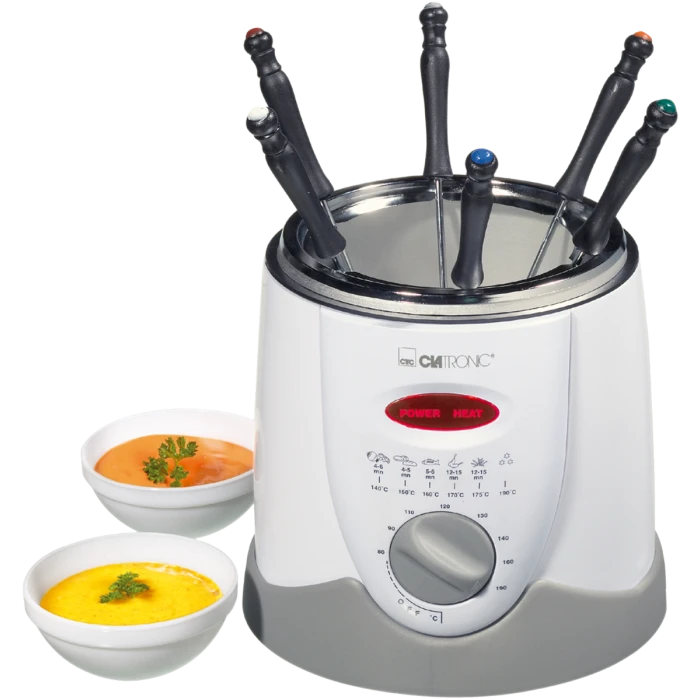 Clatronic Fondue gruzdintuvė FFR 2916 balta/pilka aprašymas - Prekės nuotrauka