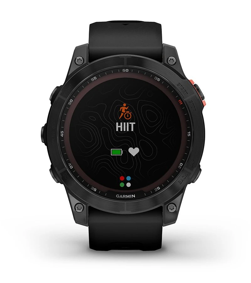 Išmanusis laikrodis Garmin fenix 7 Solar, Pilkos skalūno spalvos, su juodos spalvos silikoniniu dirželiu (Ekspozicinė prekė) aprašymas - Prekės nuotrauka
