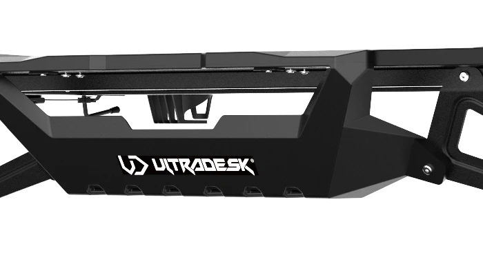 Žaidimų stalas Ultradesk Frag Gaming Desk, Juodas su raudonu kilimėliu aprašymas - Prekės nuotrauka