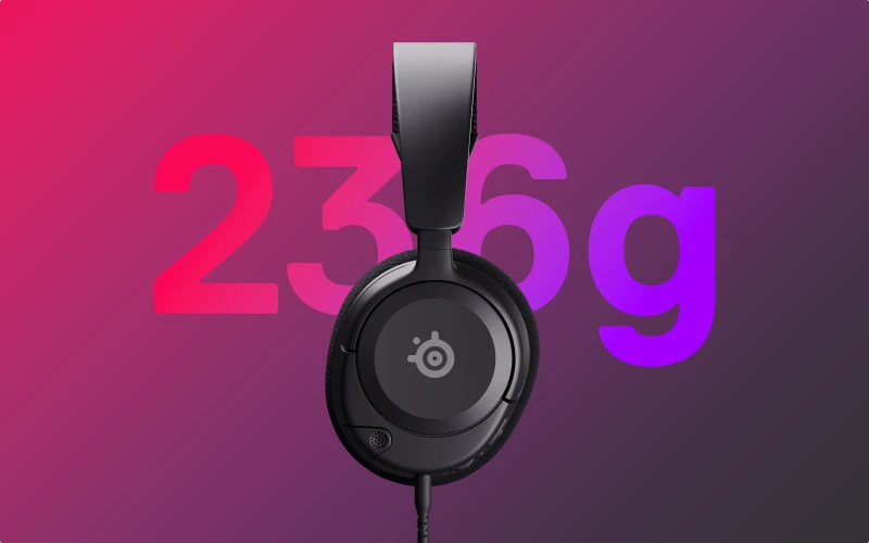 Ausinės žaidimams su mikrofonu SteelSeries Arctis Nova 1P Over-Ear, Juodos spalvos aprašymas - Prekės nuotrauka