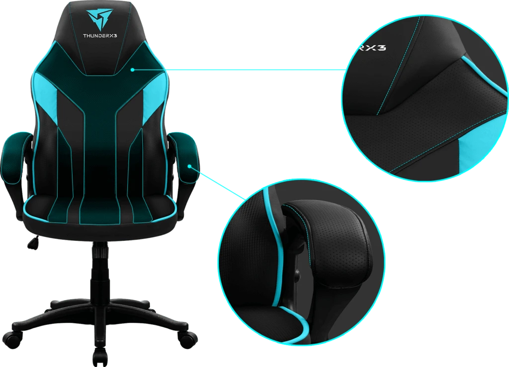 ThunderX3 Žaidimų kėdė Thunder X3 EC1 Gaming Chair, Juoda-oranžinė aprašymas - Prekės nuotrauka