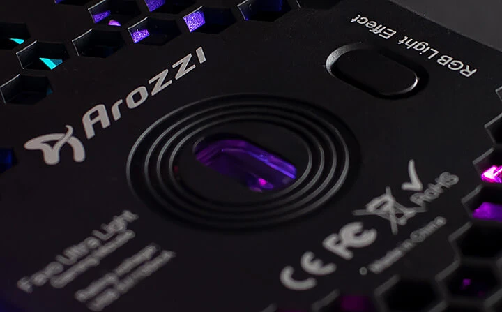 Itin lengva Žaidimų Pelė Arozzi Favo, su RGB pašvietimu, Pixart 3389 sensorius, Omron 20M switches, Juoda aprašymas - Prekės nuotrauka