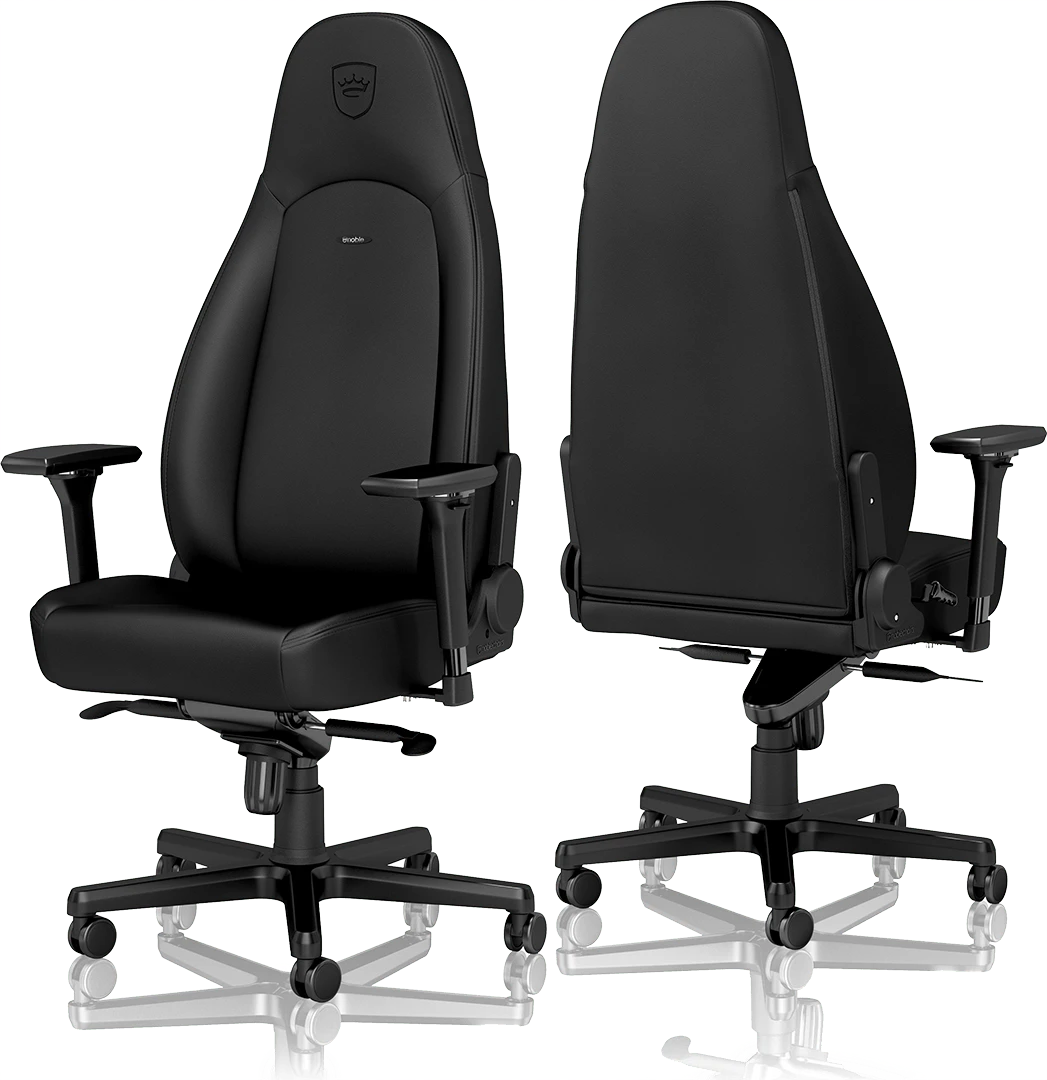 Žaidimų kėdė Noblechairs ICON Juodas Edition Vinyl / PU hybrid leather Gaming Chair, Juoda aprašymas - Prekės nuotrauka
