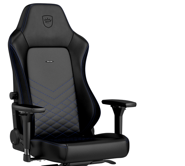 Žaidimų kėdė Noblechairs HERO PU-Leather Gaming Chair, Juoda-mėlyna aprašymas - Prekės nuotrauka