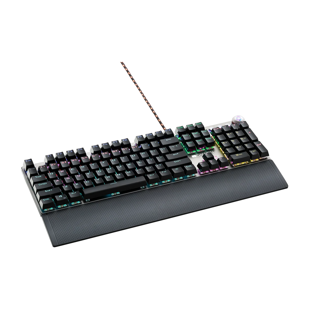 Mechaninė žaidimų klaviatūra Canyon Nightfall CND-SKB7-US, Black Switch, LED, US išdėstymas aprašymas - Prekės nuotrauka