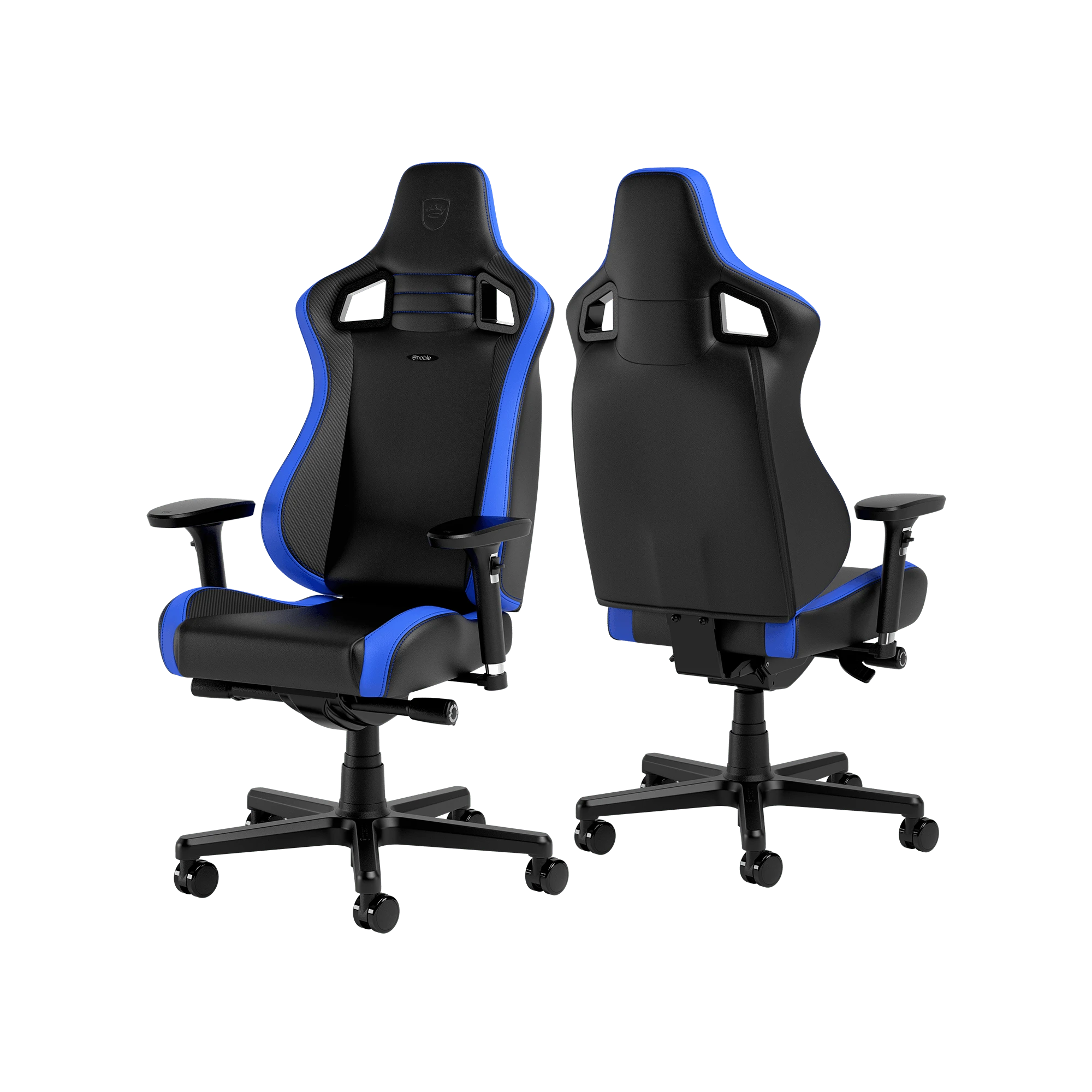 Žaidimų kėdė Noblechairs EPIC Comapct Gaming Chair, Juoda/Carbon/Mėlyna aprašymas - Prekės nuotrauka