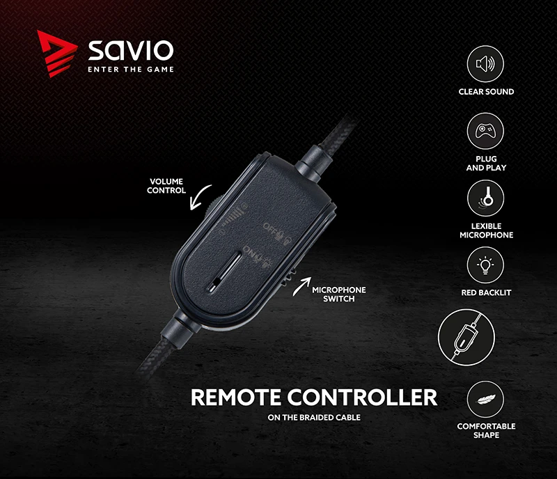 Žaidimų ausinės Savio FORGE Jack 3.5mm + USB aprašymas - Prekės nuotrauka