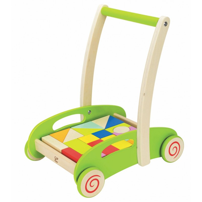 HAPE žaislinis vežimėlis su kaladėlėmis, E0371 aprašymas - Prekės nuotrauka